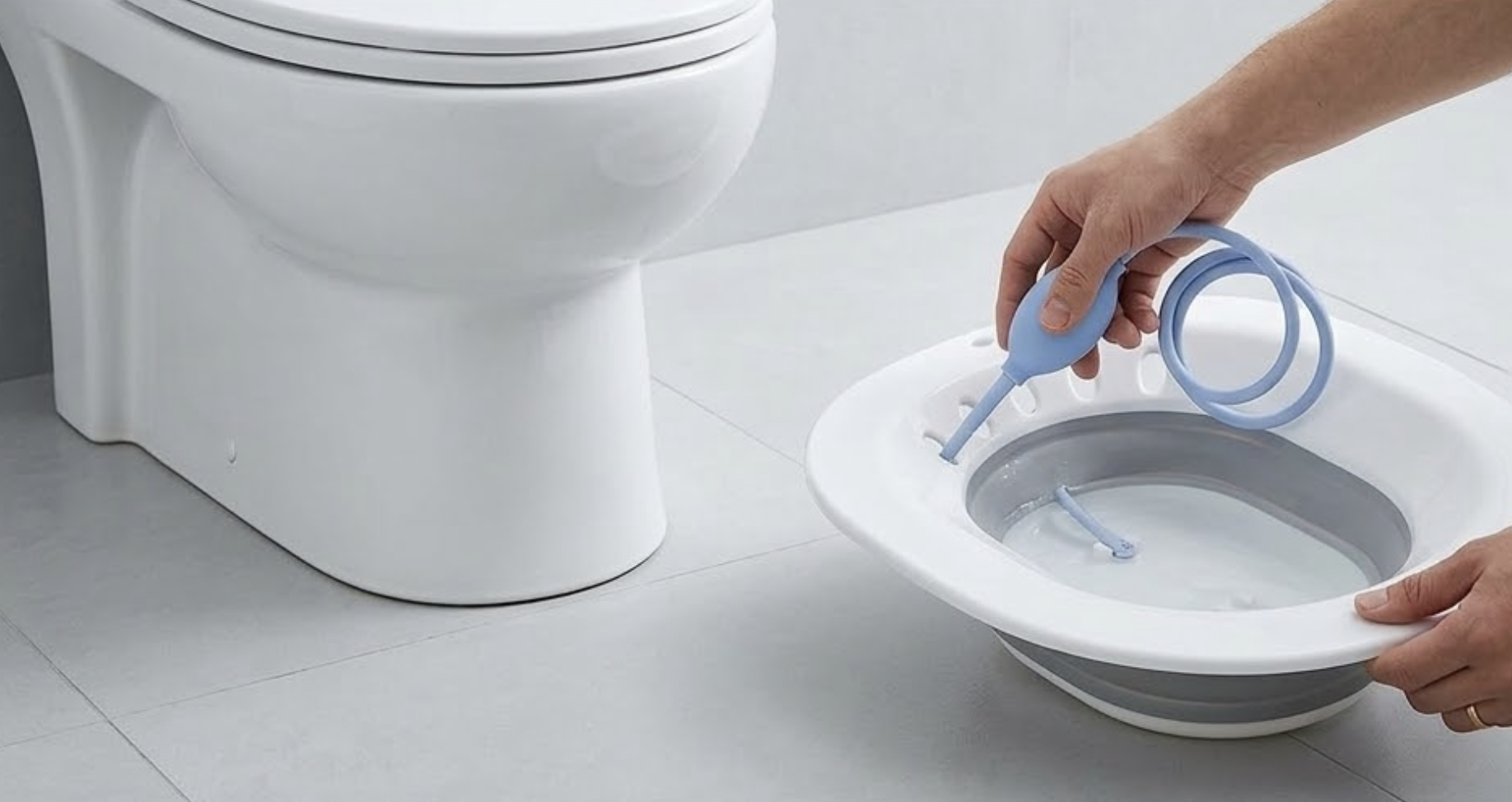 Foldable AquaNési bidet easy to carry in one hand